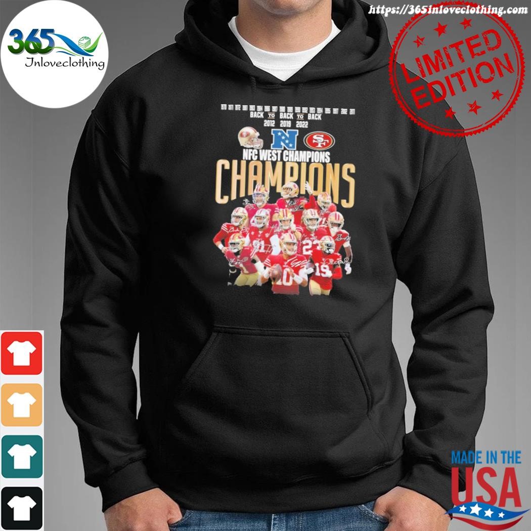 Official san francisco 49ers 2023 NFC west champions team player shirt,  hoodie, sweater, long sleeve and tank top