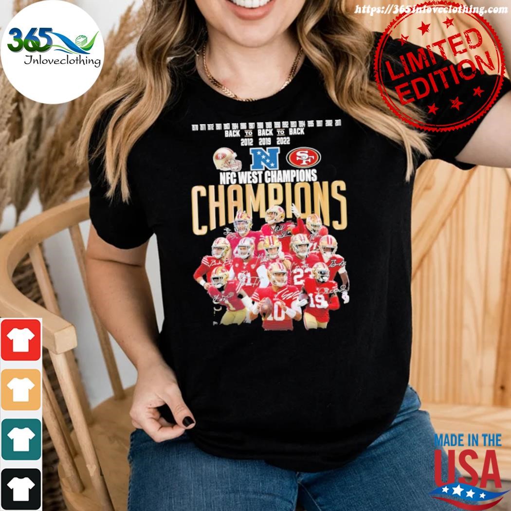 Official san francisco 49ers 2023 NFC west champions team player shirt,  hoodie, sweater, long sleeve and tank top