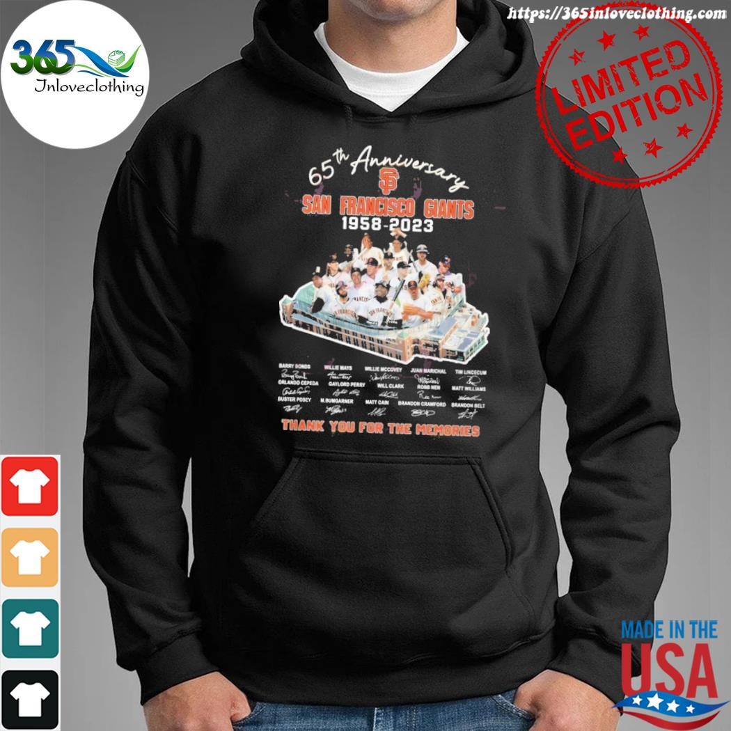 San Francisco Giants 65th Anniversary 1958 – 2023 Thank You For The  Memories T Shirt - Freedomdesign