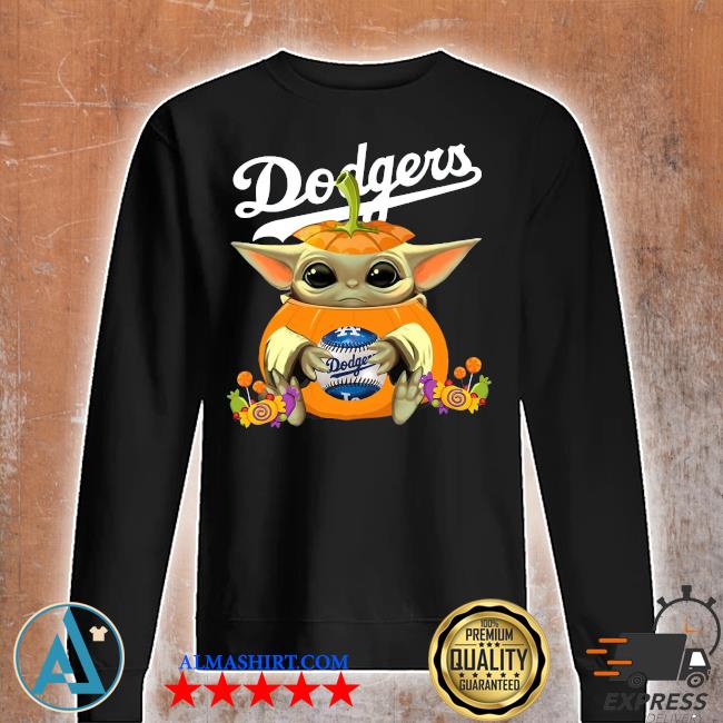 Happy Halloween baby Yoda pumpkin Los Angeles Dodgers shirt