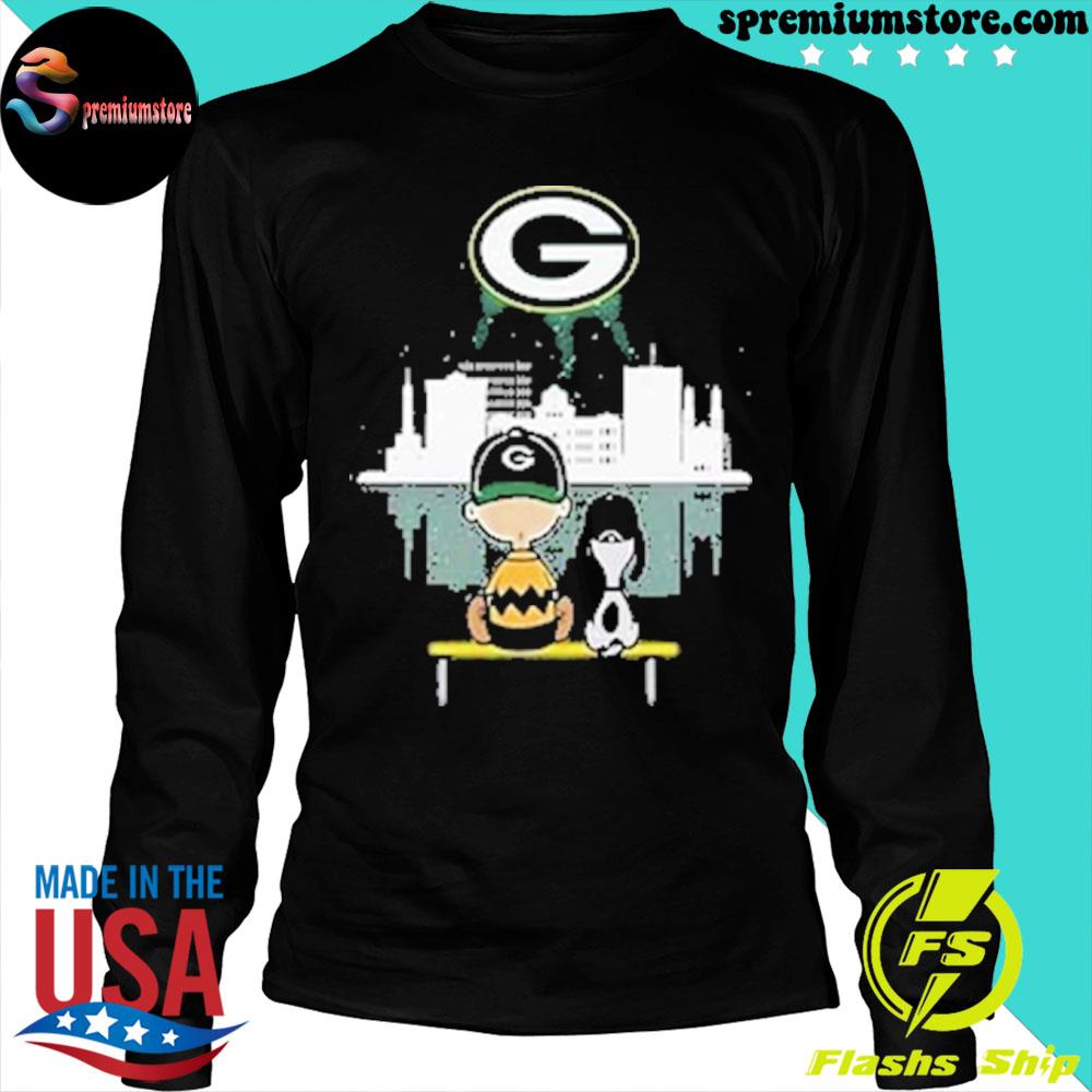 Charlie Brown Snoopy Dog Watching City Green Bay Packers Shirt