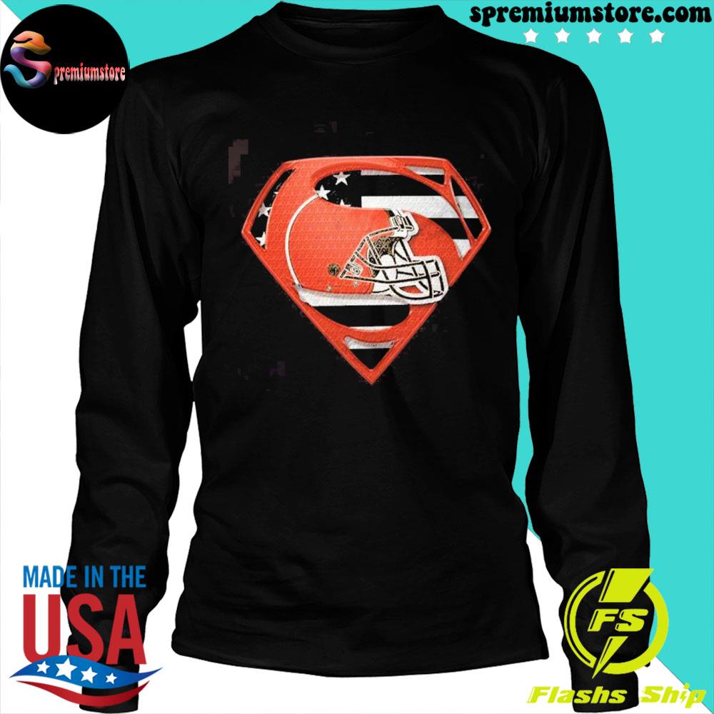 Cleveland Browns Superman American Flag The 4th Of July T-Shirt