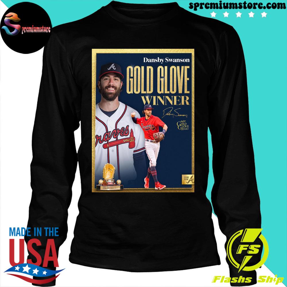 Dansby Swanson Atlanta Braves 2022 Rawlings Gold Glove Award Winner Unisex  T-Shirt - REVER LAVIE