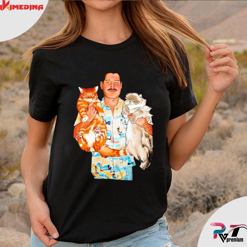 Freddie mercury clearance with cats shirt