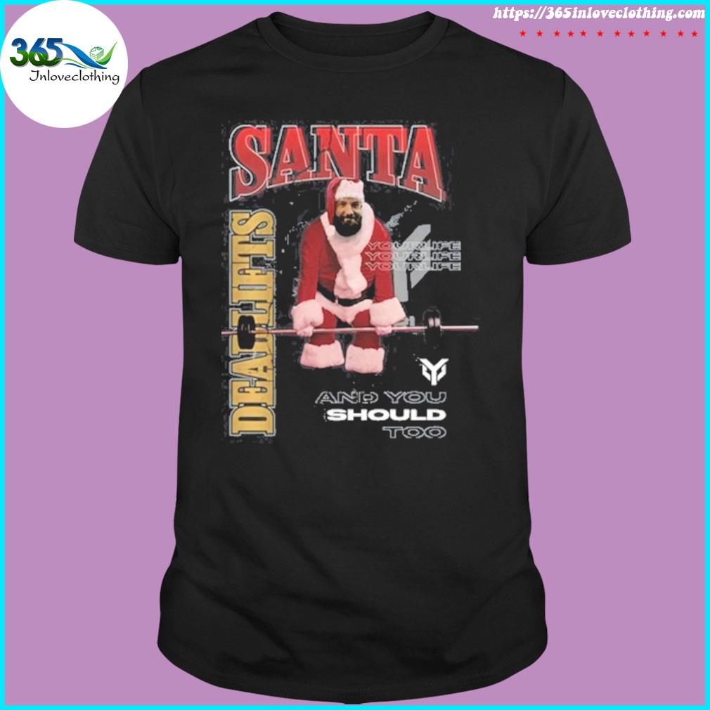 Gym deadlift santa claus Christmas shirt