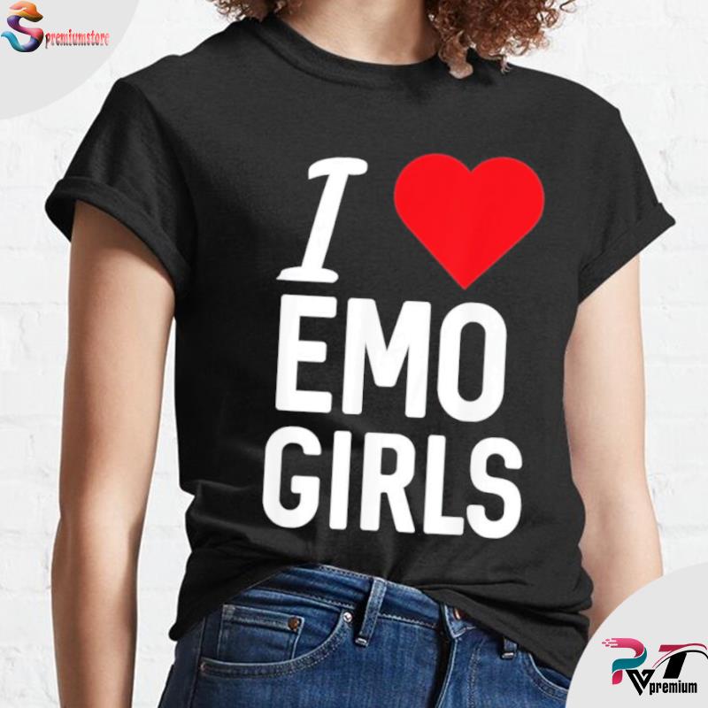  Womens I LOVE HEART EMO GIRLS V-Neck T-Shirt