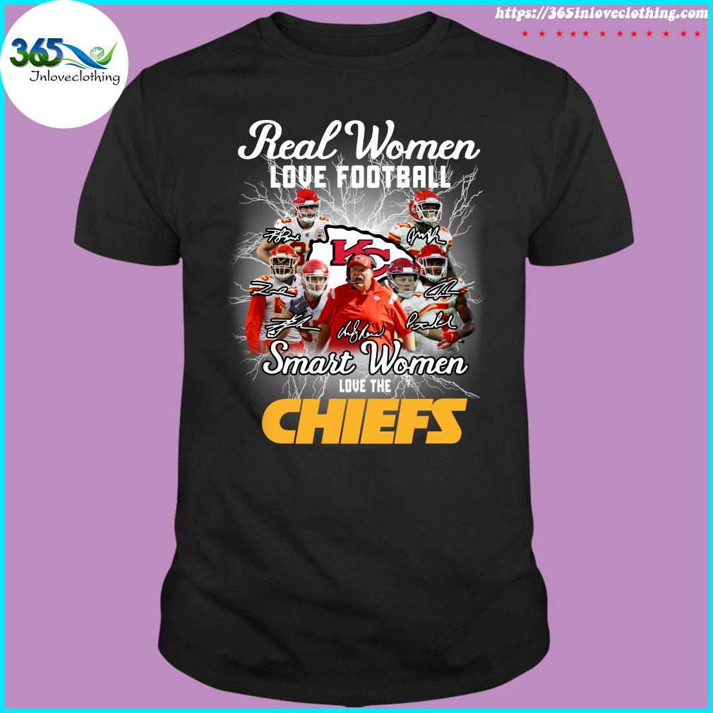 Kansas city Chiefs real women love Football smart women love the Kansas city Chiefs team 2022 signatures t-shirt