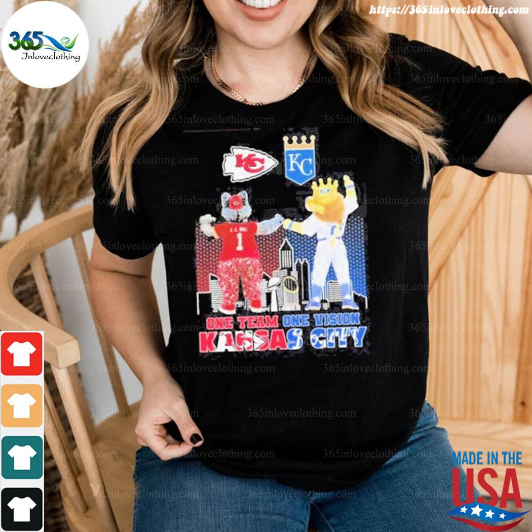 KC Wolf and Sluggerrr One team one vision Kansas City Chiefs and Royal T- shirt,tank top, v-neck for men and women