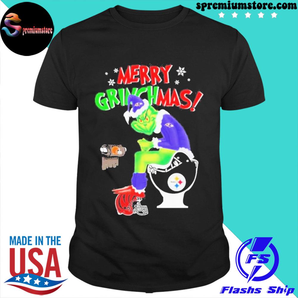 Merry Grinchmas The Grinch Baltimore Ravens Shit On Toilet Pittsburgh  Steelers And Other Team Christmas Sweatshirt, hoodie, sweater, long sleeve  and tank top