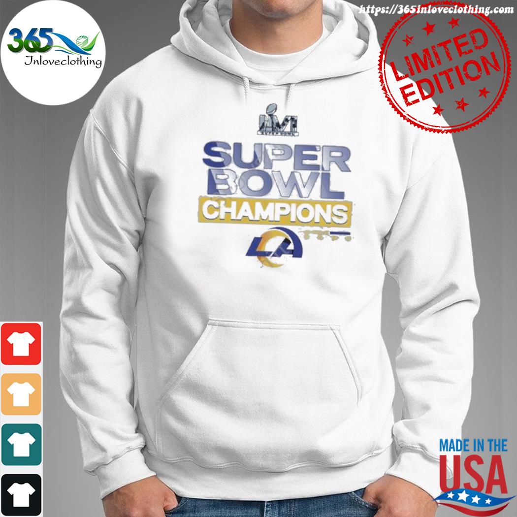 NFL Super Bowl LVI Champions Rams Men's Long Sleeve Pullover Hoodie