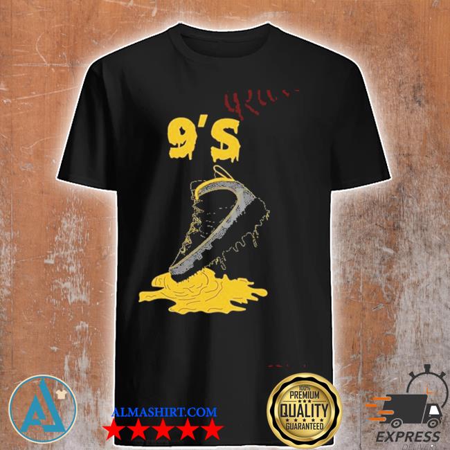 Air Jordan Retro 9 Dark Charcoal University Gold Shoe Dripping 9 S Sneaker Shirt Tank Top V Neck For Men And Women